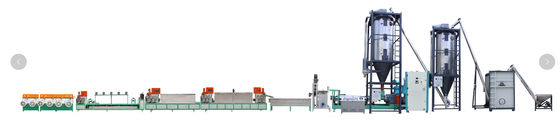Dobra cena. Twin Screw 4 Straps 800kg/hr PET Package Strap Band Extrusion Line , PET Packing Belt Extrusion Equipment w Internecie