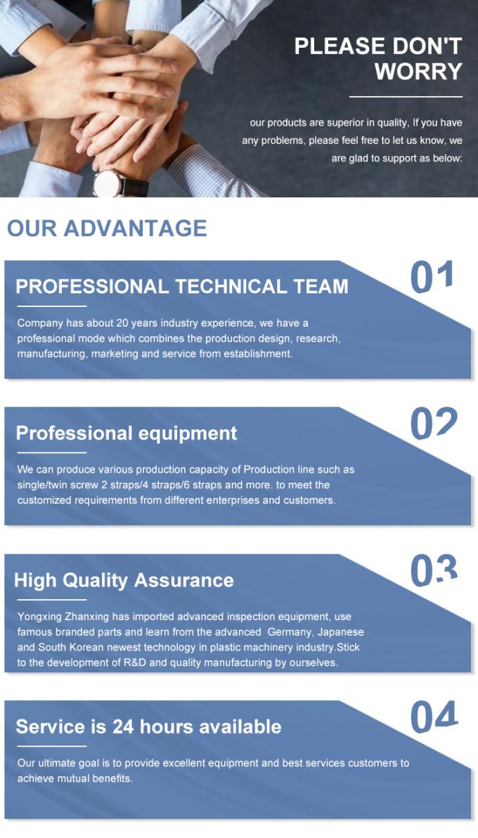 Linia do produkcji taśm polipropylenowych PP, odporna na korozję, maszyna do wytłaczania taśm pakujących PP 18